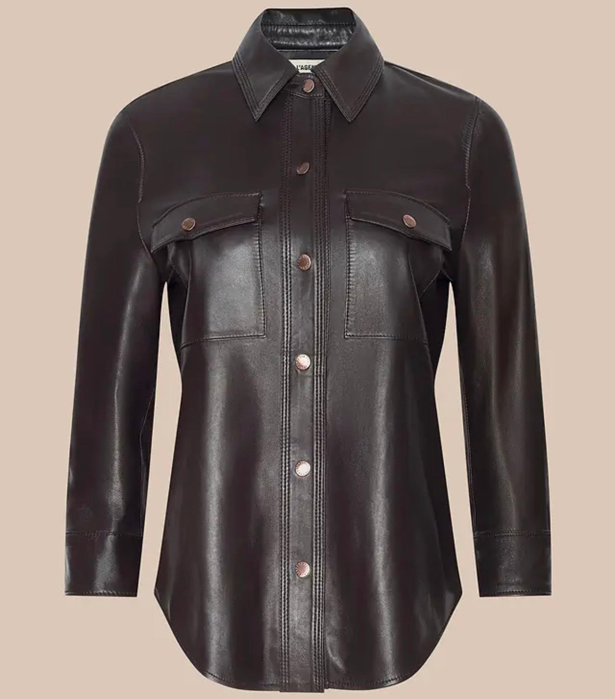 L’AGENCE avina leather shirt