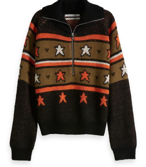 Scotch & Soda knitted anorak w/ star pattern