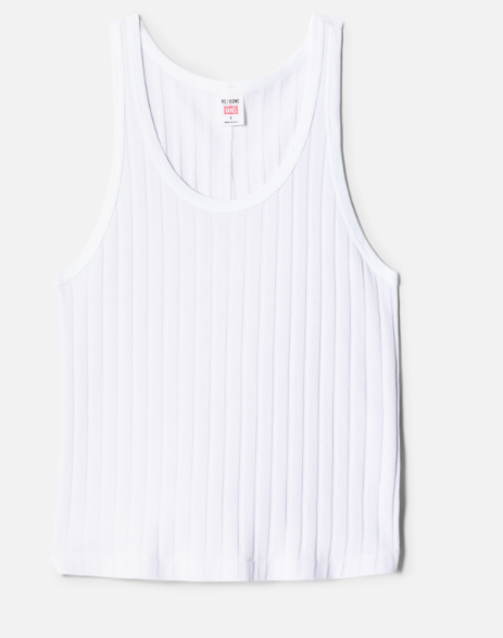 RE/DONE 60s Cropped Tank Top in White