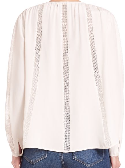L’Agence angela mesh top in magnolia