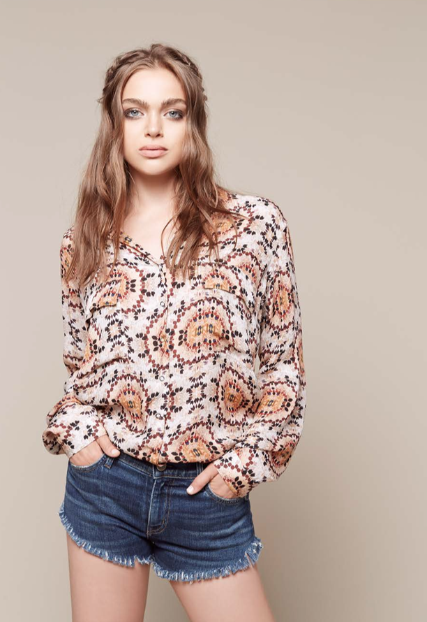 L’Agence soleil french cuff blouse