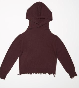 RtA juno open shoulder cashmere hoodie