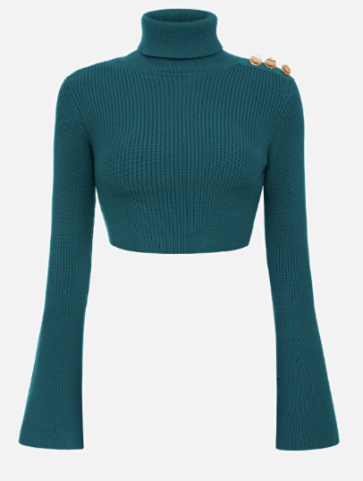 Elisabetta Franchi crop turtleneck sweater