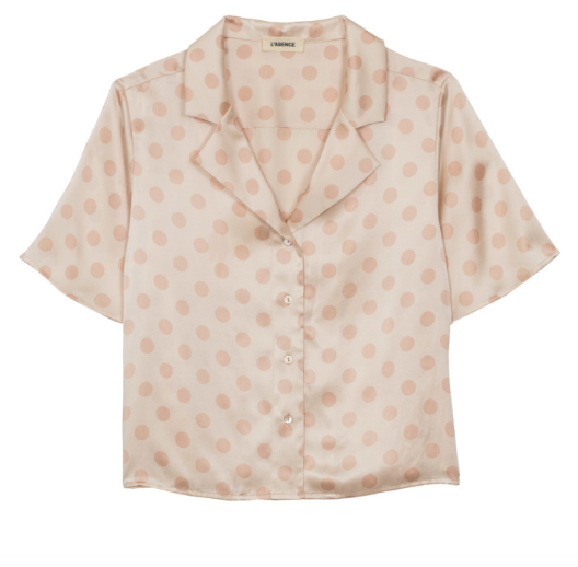 L'AGENCE theo oversized crop blouse