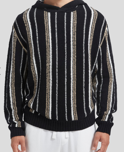 ATM vertical stripe pullover hoodie
