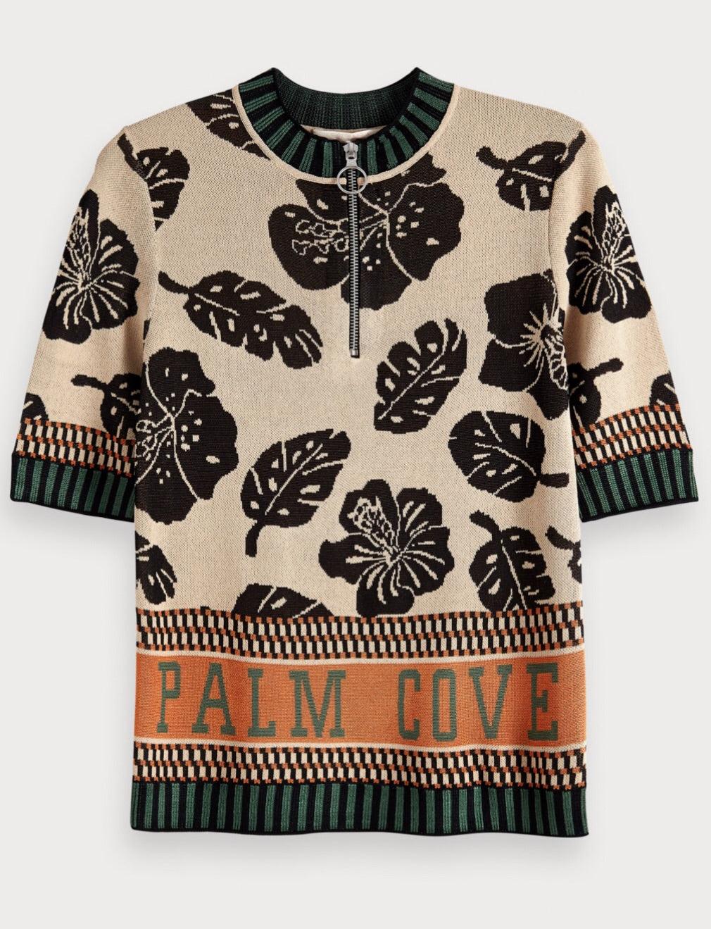 Scotch & soda palm printed knitted top